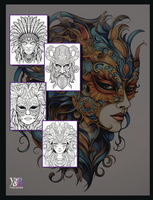 Masked Wonders: A Coloring Journey into Disguise