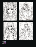 Mystical Anime Girls Coloring Collection